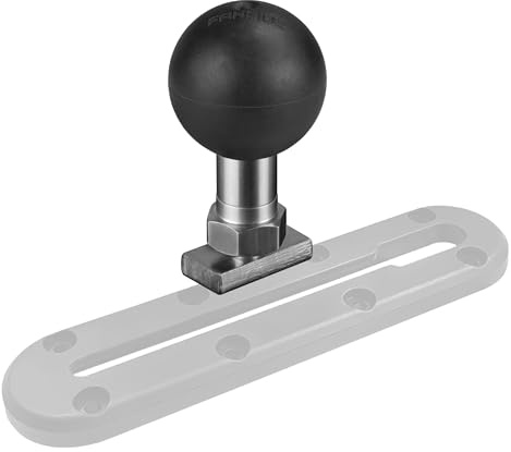 FANAUE Boule de piste avec fixation à boulon en T, adaptateur de tête sphérique M6 de 2,5 cm, compatible avec RAM Mount B Size Double Socket bras et support de téléphone de voiture