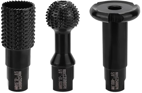 3pz Set di Frese Rotanti per Lavorazione del Legno, Accessori per Smerigliatrice Angolare con Filettatura 5/8-11 per Smerigliatrice Angolare da 4 1/2 Pollici e 5 Pollici per Rettifica Foratura