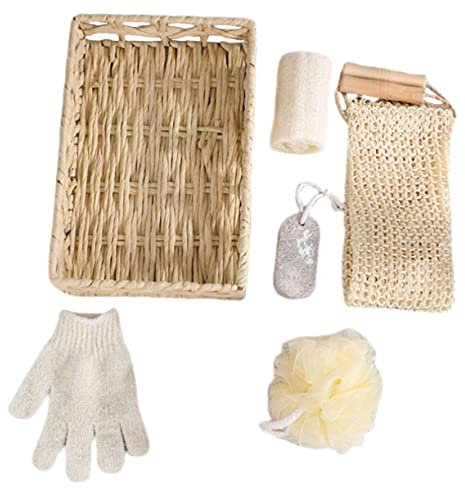 Healeved 1ensemble Set De De Bain Exfoliants Jute Avec Pierre Pour Nettoyage Peau Soin Des Ensemble Pratique De Pour Usage Familial