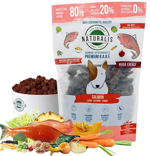 Naturalis Smart 80 Barf Trockenbarf Hundefutter 500g Lachs Alleinfuttermittel ohne Zusätze getreidefrei sojafrei glutenfrei 100% Natur - schonend luftgetrocknet