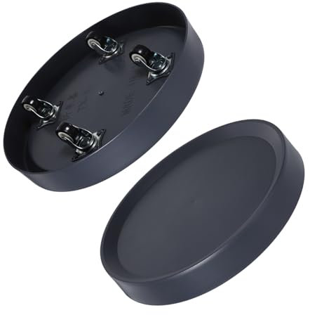 UKCOCO 2pcs Plastic Plant Tray with Casters, Mobile Flower Pot Stand