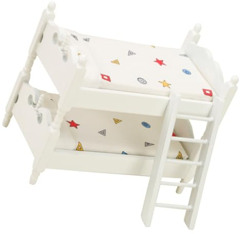 Genérico Modelo De Litera Casa De Muñecas Mini Cama Muebles Diminutos Muebles De Casa Pequeña Madera