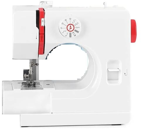 Mini Symaskin, Bärbar Hushållsarbete Laga Med 12 Inbyggda Sömmar Och Fotpedal For Nybörjare(Red Kit)