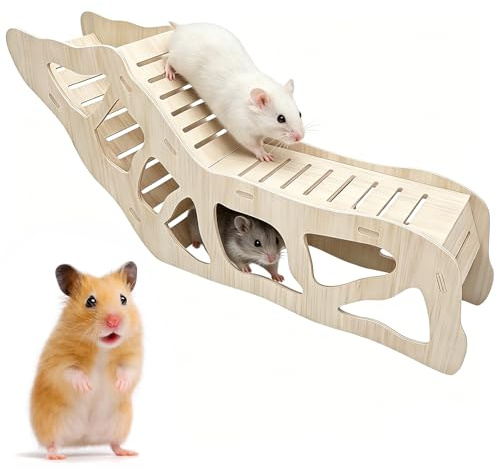 Noaxylic Versátil Túnel de Exploración y Escondite para Hámsteres, Plataforma de Juego para Hámsters, Cobayas, Conejos, Accesorio para Jaula de Animales Pequeños, Escalera de Escalada
