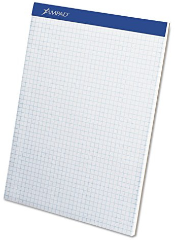 Ampad Evidence Quad Dual-Pad, Quadrille Rule, Letter Size (8.5 x 11.75), White, 100 Sheets per Pad (20-210)