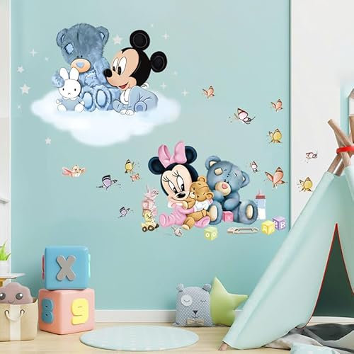 Kibi 2PCS Wandtattoo Wandaufkleber Wandsticker Kinderzimmer Aufkleber Wanddeko Wandsticker