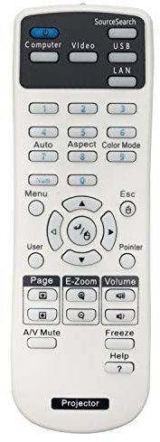 VINABTY Télécommande de Remplacement pour Epson EB-1930 EB-1935 EB-1940W EB-1945W EB-1950 pour EPSON Projector 1599176 EX6220 EX7220 725HD 730HD EX3220 EX5220 EX5230 Remote Controller