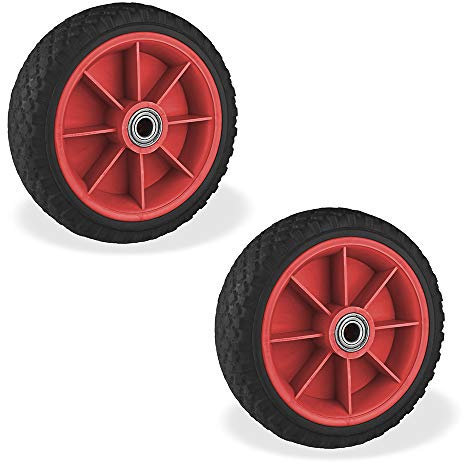 Dema 2 Stück PU Schubkarrenrad Schubkarren Reifen 65x220 Sackkarrenrad pannensicher unplattbar