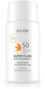 Laboratorios Baby Super Fluid Depigment + photoprotecteur SPF 50 | Crème solaire pour le visage | Crème anti-taches | Imperméable | Pour tous les types de peau | Contre les dommages du soleil et le