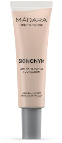MÁDARA Organic Skincare SKINONYM Semi-Matte Peptide Foundation #20 IVORY 30ml – Kollagenpeptide, Hautanpassung, Dermatologisch Getestet – Foundation Make Up, Fondation Damen