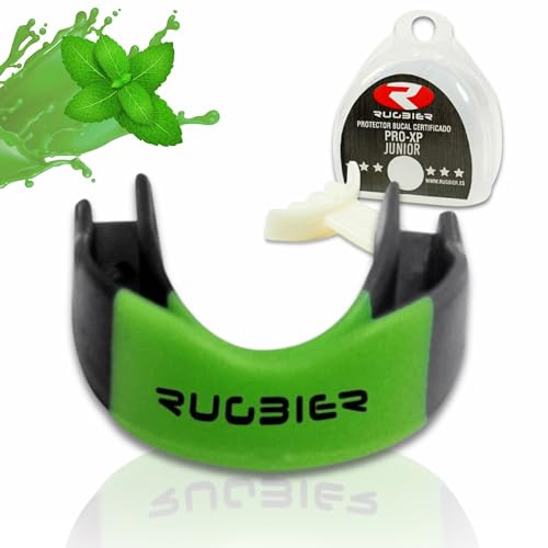 Rugbier - Protector Bucal Pro XP para Rugby - Talla Niños hasta 12 Años - Unisex - Protector Dental Deportivo Profesional Junior - Sabor Menta
