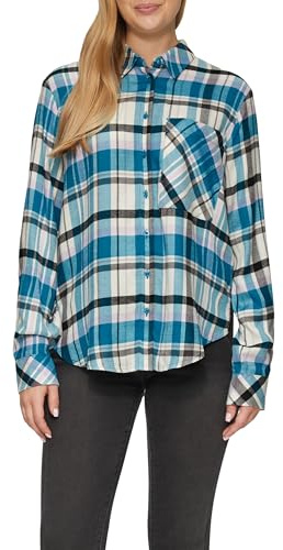 s.Oliver 2156324 Blusa a Maniche Lunghe a Quadri, 64n2, 50 Donna