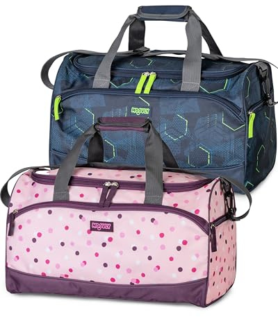 moovly Barnsportväska 25 l – gymväska – för sport, simning – barnsportväska – resväska – med skofack och våtfack – justerbar, mjuk axelrem