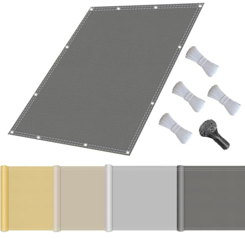 Solsegel med fästlina, solskydd vattentät, UV-skydd vindskydd, solsegel polyester rektangulär slitstark med öljetter rep för trädgård terrass balkong, camping 2,5 x 3 m mörkgrå