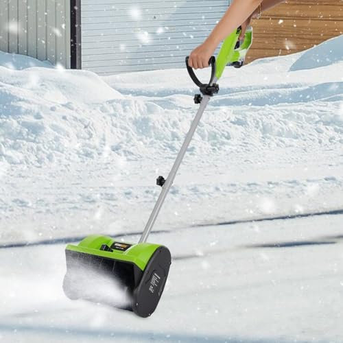 Quitanieves con batería, 220 V, eléctrico, sin escobillas, ancho de trabajo 30 cm, altura de nieve 15 cm, distancia de lanzamiento 8 m, barredora de nieve para el hogar