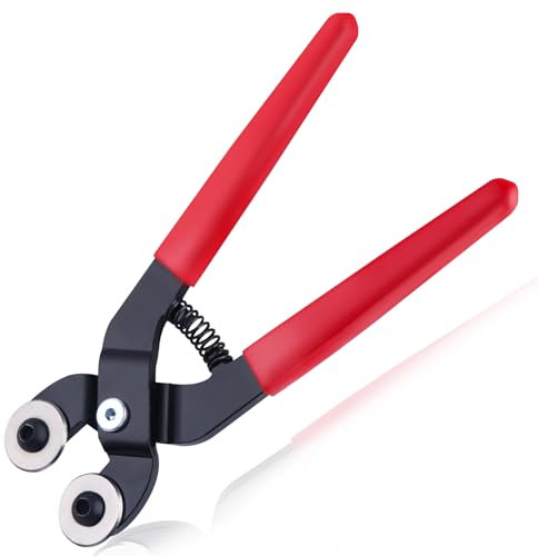 LEONTOOL 6.5-Inch Small Glass Tile Nippers, Heavy Duty Carbide Wheeled Glass Mosaic Nipper & Hd Ceramic Tile Nipper, Soft Grip Handle Shapping Plier, Mini Mirror Tiles Cutter Hand Tool