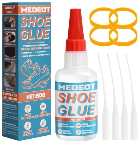 Meoeot 50g Colla per Scarpe, Colla Scarpe Professionale, Adesivo per Riparazione Suola, Colle Scarpe per Extra Forte, Scarpe da Ginnastica, Scarpe di Pelle, Stivali, Sandali - 1 Pezzi, 50g