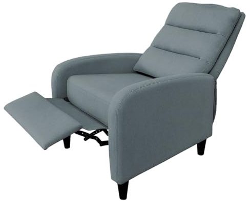 Acomoda Textil – Butaca Reclinable con Respaldo Alto y Reposapiés Extensible 102x69x90 cm. Sillón Acolchado Ergonómico, Resistente y Elegante. Diseño Funcional para Salón y Dormitorio (Gris)