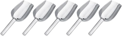 Phefop 5 ST buffé Söta Skopor, 8 Tum Rostfritt Stål buffé Istång Små Godiskuber Skopor för Sockerbitar Dessert Picknick Hem Kök Bar Bröllopskaffe (5* spade)
