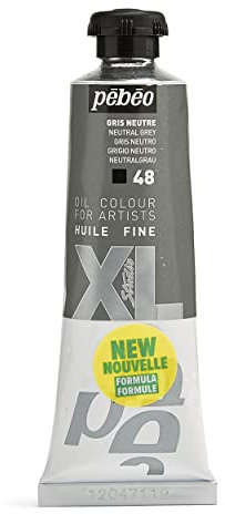 Pébéo - Feines Öl XL 37 ML - Ölgemälde - Ideal für Anfänger oder Profis - Fine Art Malerei - Feine Qualität - Pébéo Ölgemälde - Grau Neutral - 37 ml