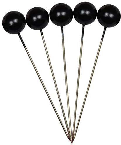 Corderie Italiane 006042495 Deko-Nadeln, Durchmesser: 6 x 65 mm, 100 Stück, Schwarz