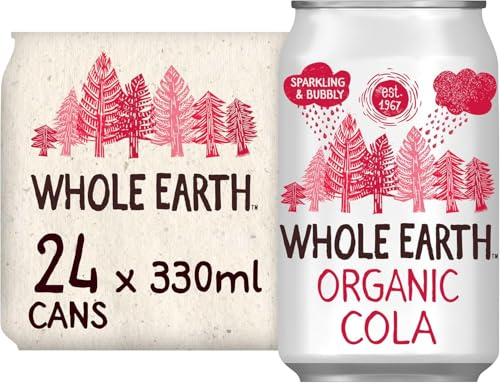 Whole Earth Organic Sparkling Cola Drink, 24x 330 ml, Flavoured Fizzy Soft Drink Made with Fruit Juice, 100% Natural Ingredients, No Added Refined Sugar, Vegetarian & Vegan, Multi Pack