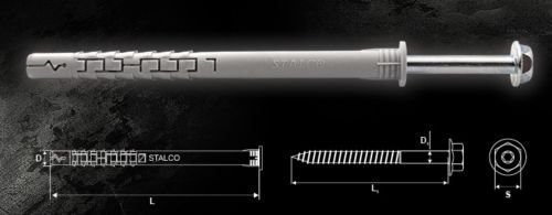 TXK Nageldübel 8 x 60 bis 10 x 200 mm Schlagdübel Dübel (10x180 Stück 25)