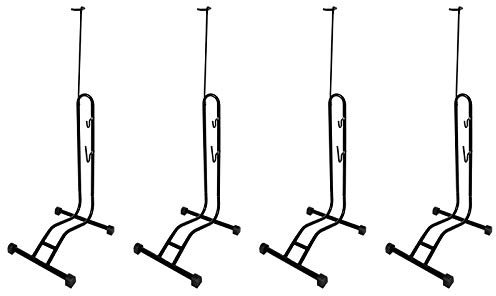 4x WELLGRO® Fahrradständer - Stahl, schwarz, sicherer Stand, Haken mit Kunststoffummantelung, 3 Funktionen: zum waagerecht und senkrecht Einhängen oder Hineinstellen geeignet