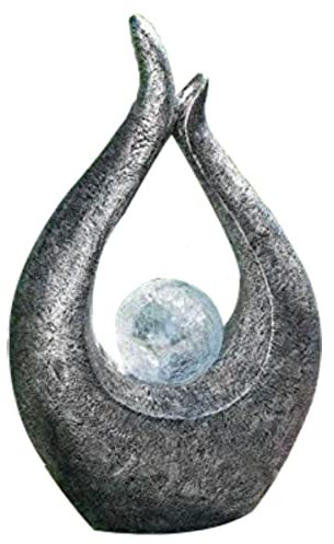 spot on dealz® Garden Sculpture & Statues Solar Lights Outdoor Garden Ornaments 47cm Contemporary Style Decorations Statue Solar Powered White Light LED Decoration Silver