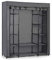 Massido Mobiler Textil Kleiderschrank Stoffschrank Faltschrank Textilschrank Gaderobe XXL (Graphit)