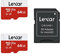 Lexar 64GB 2 Pack Micro SD Card E Series, microSDXC UHS-I Flash Memory Card with Adapter - Up to 100MB/s, A1, U3, Class10, V30, High Speed TF Card (2 microSD Cards + 1 Adapter)