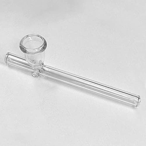 ONE BEST DEAL Clear 4 Glass Smoking Pipe Small & Portable Thick Solid Glass Pipe Smoke Tobacco Stylish Hand Pipes Perfect for Tobacco Smoking