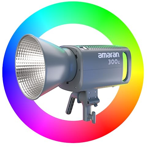 Amaran 300C (RGB, 300Watt)- Continuous Point-Source LED Light, Video Monolight, Full Colour for Photographer, Studio - Bluetooth 5.0 Mesh, Standard Bowens Mount, Green-Magenta Adjustment