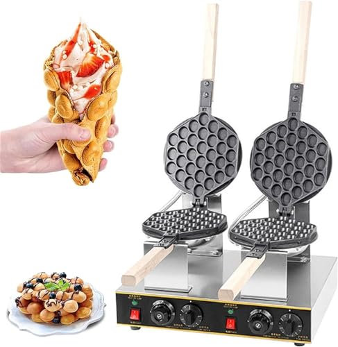 Commercial Egg Waffle Maker Bubble Waffle Maker Stainless Steel Body Egg Belgian Waffle Maker Professional Bubble Egg Waffles Cake Machine Waffle Baker Temperature and Time Control ( Color : Style2 )
