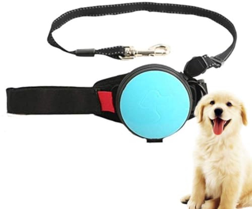 COMOCE Retractable Dog Leash,10Ft Hands Free Extendable Puppy Running Leash,Auto Locking,Adjustable Waist Belt for Walking, Jogging, Travel for Medium And Large Dogs,Black,Blue