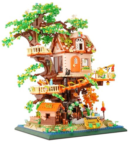 LULUFUN Baumhaus Bausteine Set, Bausteine Modellset, Geschenk Spielzeug für Teenager und Erwachseneus