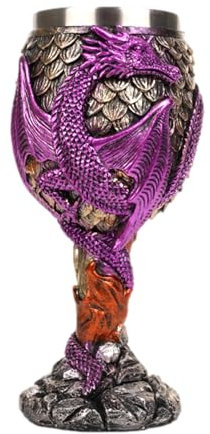 Macto Dragon - Copa de vino creativa y multiusos, cáliz de vino de dragones medievales de acero inoxidable, cáliz de vino, copa de copa de dragón, copas creativas para reunir, decoración
