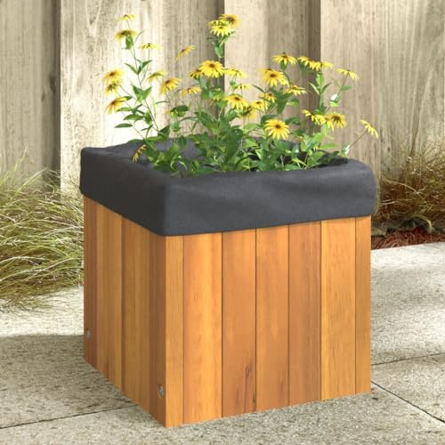 vidaXL Pflanzkübel, Blumenkübel mit viel Platz für Pflanzen, Pflanzgefäß für Wohnzimmer Schlafzimmer, Blumenkasten Hochbeet, Massivholz Akazie