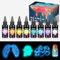 Farbiges UV-Harz, 8 dunkle helle Farben, 400g, Glow in the Dark Fluorescent Neon Paint Quick Ultraviolet Curing Epoxy Resin für Handwerk, Schmuckherstellung, Gießen und Beschichtung, DIY (je 50 g)