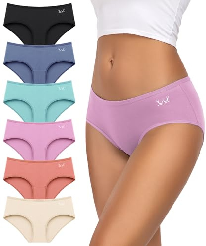 Culotte Sport Femme Coton Taille Moyenne – Respirable Ajustement Sécurisé,L