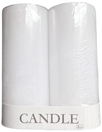 Candele Candela cilindrica bianca, perfetta per matrimoni e celebrazioni, 6 cm x 15 cm, candela a colonna bianca, inodore, candela di emergenza grande 6 pezzi (6ps-6cmX15cm) (2, 6cmX15cm)