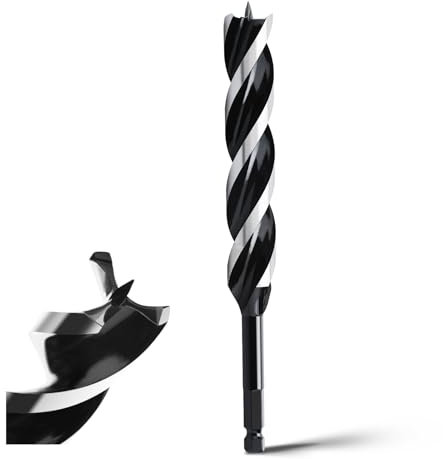 Broca para madera (24 x 230 mm, para madera blanda, madera dura con punta de centrado y vástago E 9,5)