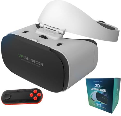 VR Headset För Telefon Med Kontroll, 3D VR Glasögon För TV, Filmer Och Videospel, Virtual Reality Headset För IPhone/Android Telefonkompatibelt 4,7-7,1tum(051)