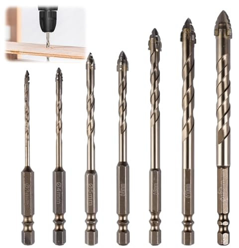 7 pezzi Punte Eccentriche A Denti Di Sega A Quattro Taglienti, 3/4/5/6/8/10/12mm Punta Da Trapano Eccentrica Seghettata A Quattro Taglienti, Punte Da Trapano Eccentriche Zigrinate Per Vetro, Marmo