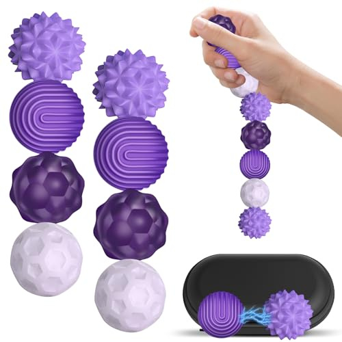 8 Piezas Magnéticas Anti-Estrés, MagnéTicas De Acupresión, Pelotas de Acupresión con Fricción, Antiestres Juguetes Sensoriales, Magnéticas de Silicona para Aliviar Ansiedad y Estrés
