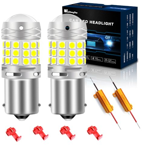 KaiDengZhe Lampadine LED P21W BA15S, 2 PZ Chip 3030 42-EX Senza Errori Canbus 1156 LED Bianco 12-36V 7506 1056 5009 Lampadina di Ricambio Retromarcia Freni Indicatori di Direzione per Auto