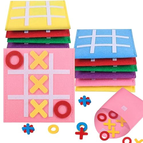 FULHANY 12 Pezzi Tic Tac Toe, Regalo Fine Anno Bambini, Tic Tac Mini Nove Griglia Giochi Da, Regali Bambini Fine Anno Scolastico per Compleanno, Festa, Casa, Scuola (Colorato)