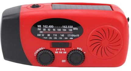 HUSHUI Radio d'urgence, Radio Météo AM FM NOAA WB avec Batterie 2000 MAh, Alimentation Solaire à Manivelle, Lampe de Poche LED, pour Camping en Plein Air, Préparation aux Situations