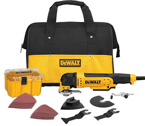 DEWALT Oscillating Tool, 3-Amp, Corded, Includes Wood Blades, Sandpaper and Tool Bag (DWE315K)