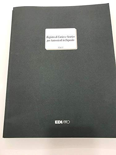 EDIPRO - E2617 - Registro carico/scarico/deposito per autosaloni 47 pagine numerate f.to 31x24,5